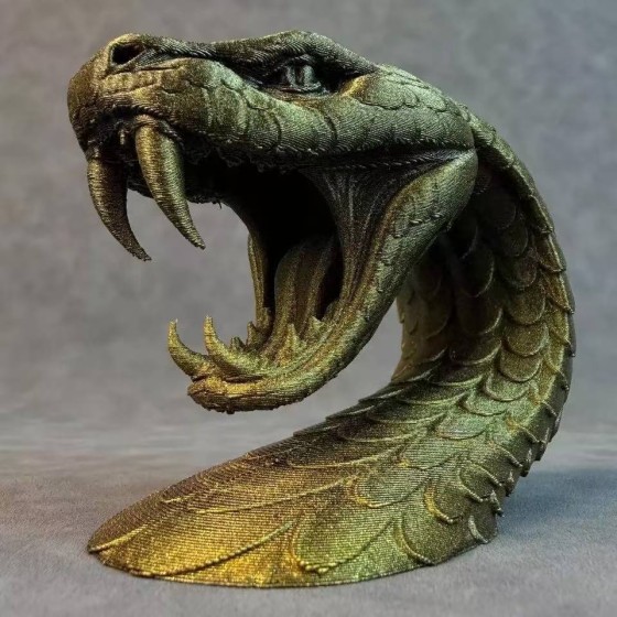 Cross-border 3D printed creative snakehead ornaments, home desktop decorations, living room and bar entrance decorations, handicrafts